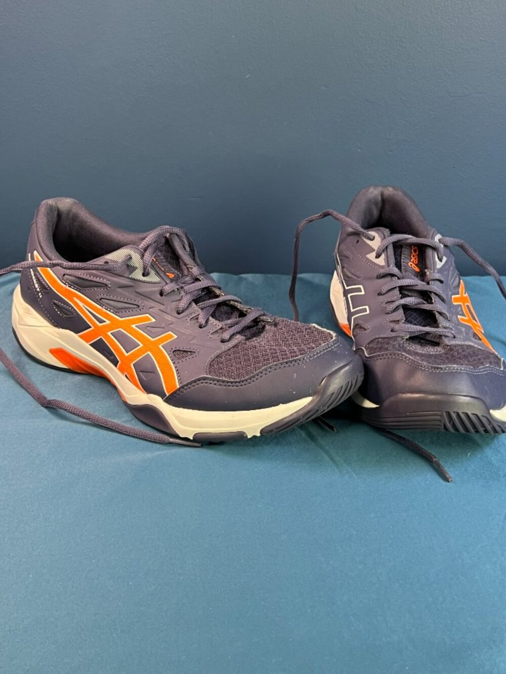 ASICS Gel-Rocket 11 Men’s Size 9.5 Blue Peacoat and Shock Orange - Picture 6 of 11